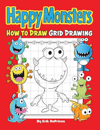 Learn how to draw a best dad heart for father's day easy, step by step drawing lesson tutorial. Happy Monsters How To Draw Grid Drawing Happy Monsters Grid Drawing Book For Kids And Toddlers Ages 2 6 Cute Monsters Preschool Coloring Activity Book For Boys And Girls 2 4 4 8 Deprince