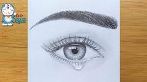 Use a very light pencil to draw it because it is very easy to erase and a dark pencil can create a rough line line which is not very easy to erase. How To Draw An Eye With Teardrop For Beginners Easy Way To Draw A Realistic Eye Youtube