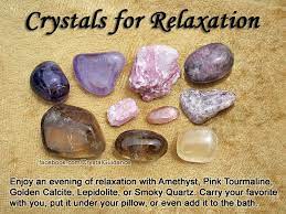 Crystals For Relaxation Enjoy An Evening Of Relaxation With Amethyst Pink Tourmaline Golden Calcite Lepi Crystals Crystal Healing Stones Crystals Minerals