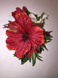 Red Hibiscus Kani Hawaiian Hair Clip Tropical Flower Hair Red Hibiscus Silk Flowers Hula Flowers Pinups Ha Flowers In Hair Hawaiian Hairstyles Bridal Hair Clip
