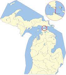 Map of michigan (usa) with webcams. File Mackinacbridge Svg Wikimedia Commons