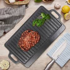 Induction griddle plate griddle plate with 2 heat zones. Cast Iron Reversible Grill Pan Bbq Hob Cooking Griddle Plate 50x23 Cm 7425650140037 Ebay