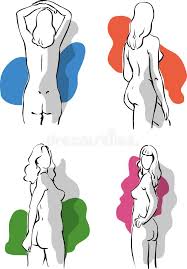 Nackte Frau in Vier Plastikhaltungen Stock Abbildung - Illustration von  vier, karosserie: 112012979