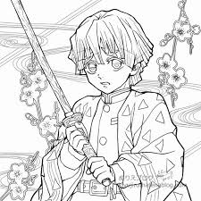 Download printable nezuko kamado demon slayer coloring page. Kanata Ubuyashiki Character Coloring Pages Demon Slayer Coloring Pages Coloring Pages For Kids And Adults