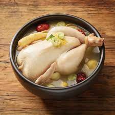 Cornish hen, garlic, ginseng roots, green onion, ground black pepper, honey, jalapeno pepper, jujubes, kosher salt, onion, short grain rice, soy sauce, sugar, sweet rice, toasted sesame oil, toasted sesame seeds, vinegar. ì§„í•œê¶ì¤' ì‚¼ê³„íƒ• 1kg ì£¼ ì§„í•œì‹í'ˆ