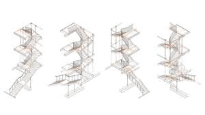 With a cantilever staircase design, the treads are mounted on a metal structure built into the wall and hidden from view with the rise between the treads open. Cantilevered Folded Steel Staircase Patalab Architects