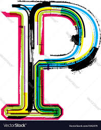 Grunge Colorful Font Letter P