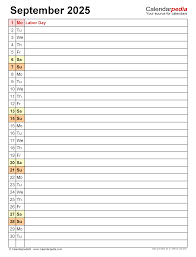 September 2025 Calendar | Templates for PDF, Excel and Word