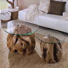 If i had to choose between a coffee table or end tables in my living room, i'd go with end tables. Set Of Side Tables Set Tables Unikat With Balls Of Teak Root Wood And