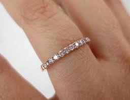 Half Eternity Natural Pink Diamond Pave Wedding Band Etsy Pink Diamond Band Stacked Diamond Bands Moissanite Wedding Bands