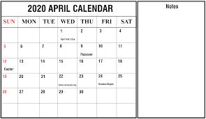 April 2020 Calendar With Holidays In 2020 Free Printable Calendar Templates Calendar Template Calendar Printables
