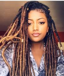 Goddess Black And Blonde Faux Locs Nigerianbraids On Instagram Goddess Locs Beecruz Shop From Our Locs And Braiding Extensions Faux Locs Hairstyles Box Braids Hairstyles Locs Hairstyles