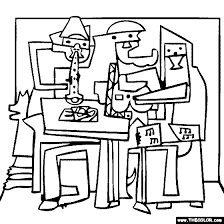 • making art fun has a coloring page of picasso's the three musicians. Famous Paintings Coloring Pages Page 6 Picasso Coloring Picasso Art Pablo Picasso Artwork