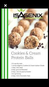 Isagenix Cookies Cream Protein Balls Isagenix Shake Recipes Isagenix Snacks Protein Powder Cookies