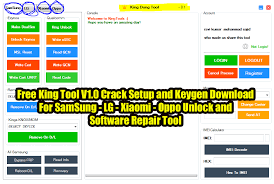 This is because it's been designed to be able to remove any . King Tool Latest Full Crack Setup And Keygen Download For Samsung Lg Xiaomi Oppo Unlock And Software Repair Tool Free Computer Tricks