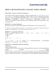 Prova Di Matematica Esame Terza Media