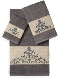 Linum Home Textiles Scarlet 3 Piece Embellished Bath Towel Set Fancy Towels Linum Home Textiles Towel Set