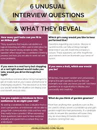 Six Unusual Interview Questions And What They Reveal Infographic This Or That Questions Interview Questions Tricky Questions