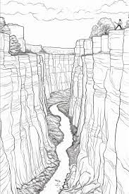 Premium Photo | A sketch of a river in a canyon