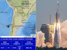 Identificado como long march 5b , se espera que el cohete chino impacte la superficie terrestre entre el sábado o domingo. Qfujlx E4qru9m