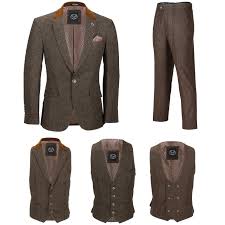 Browse our range of 3 piece suits for work or play designed by a range of classic and contemporary men's fashion designers. Men Brown Tweed Wool 3 Piece Suit Sold Separately Retro Blazer Waistcoat Trouser Ebay