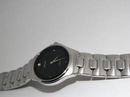 Details About Mens Relic Folio Elegant Satin Steel Quartz Watch Black Dial Bracelet Watch