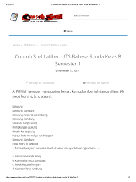 Sedang mencari contoh soal dan jawaban tes wawasan kebangsaan untuk latihan cat cpns tahun ini? Contoh Soal Latihan Uts Bahasa Sunda Kelas 8 Semester 1