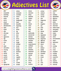 Total number of animal words and adjectives: 500 Adjectives In English Common Adjectives English Grammar Here