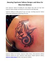Sometimes, they are also being a fashion symbol to the whole style. Amazing Capricorn Tattoos Designs And Ideas For Men And Women By Anna Huddle Issuu