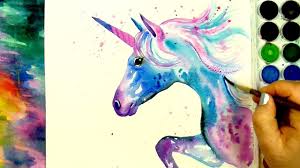 Learn How To Paint And Color A Beautiful Unicorn A Simple Watercolour Speed Unicorn Painting Watercolor Paintings Tutorials Sea Turtle Watercolor Painting