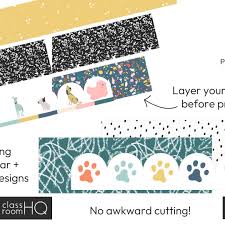 Bright Modern Dog Themed Editable Bulletin Board Borders DOG DAYS Classroom  Decor