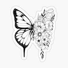 Free Free 256 Sketch Half Butterfly Half Flower Svg SVG PNG EPS DXF File
