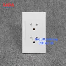 Combo ổ cắm điện đôi 3 chấu LiOA 16A 3520W - Lắp âm tường, Giá tháng 10/2020