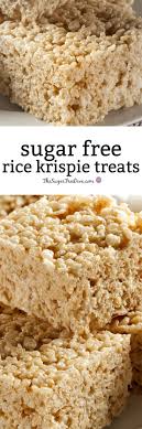 This Recipe For A Copycat Version Of The Famous Rice Krispie Treats Or Cereal Treat Can Be Made With Low S Sugar Free Baking Sugar Free Rice Low Sugar Desserts