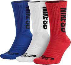 Nike Mens Drifit Crew Skateboard Sb Logo Socks Red White Blue 8 12 L Sx4919 905 Nike Nike Men Crew Socks Socks