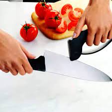 And because of that, they could always use a sharpening. Buy Victorinox Swiss Army Cutlery Handheld Manual Knife Sharpener Finger Guard Carbide Metal Plates Multicolor Grey Black Online In Vietnam B001x5a998