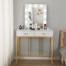 Our black dressing table can give you a perfect makeup experience. Everly Quinn Vanity Desk With Lighted Mirror Makeup Vanity Dressing Table Dresser Desk With 9 Led Lights 3 Drawers For Women Girls Dressing Table For Bedroom Wayfair