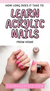 To provide a good base for the acrylic, use a nail scissors or nail clippers to trim your natural nails to a short, even, manageable length. How Long Does It Take To Learn To Do Acrylic Nails At Home For Beginners