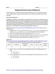 Start studying biogeochemical cycle webquest. Biogeochemical Cycles Webquest Name Section Carbon Dioxide Nitrogen