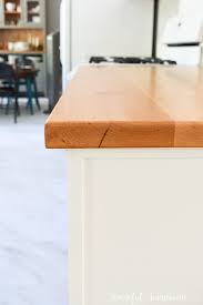 Next, cut your new countertops to the correct size, set the countertops down, and cut out the shapes of the appliances. How To Build Seal Wood Countertops Houseful Of Handmade