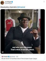 Former arsenal striker ian wright says he could not make a case for arsene wenger to remain as manager beyond the end of this season. Ian Wright Is Targeting The Owners Of Arsenal For Signing Up For The Closed European Super League Ali2day
