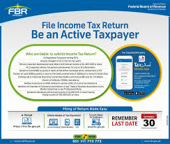 Not everyone is required to file an income tax return each year. Fbr Pa Twitter File Income Tax Return Be And Active Taxpayer Last Date Of Filing Income Tax Return Is 30th September 2019 Fbr