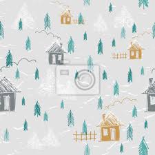 He has excellent tracking abilities for all. Einfache Hand Gezeichnet Wald Im Winter Nahtlose Muster Hauser Leinwandbilder Bilder Tanne Hipster Minimalistisch Myloview De