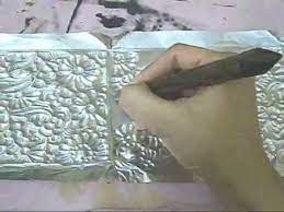 Foil Work Jwellery Box Part 2 Embossing Youtube Tin Foil Art Aluminum Foil Art Foil Work