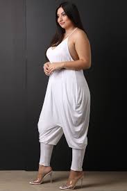 Plus Size Jersey Knit Belted Harem Jumpsuit Urbanog In