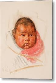 Baby Basket Metal Print