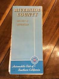 Details About Vintage Map Riverside County Ca Road Map Aaa Club Of Ca Metric Conversion Chart
