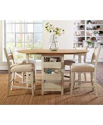 Measure the drop leaf kitchen table and mark the exact center using a chalk line or yard stick or pencil and chalk. Trisha Yearwood Home Trisha Yearwood Coming Home Drop Leaf Dining Furniture 5 Pc Set Dining Table 4 Counter Stools Reviews Furniture Macy S