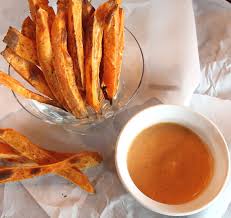 Cover and refrigerate at least 1 hour or overnight. Crispy Sweet Potato Fries And Spicy Cream Sauce Oil Free The Vegan 8