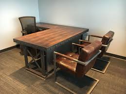 Industrial Design Displays The Stunning Exchange Between Form And Function To Accomplish A Wareh Rustic Home Offices Industrial Office Desk Rustic Office Decor